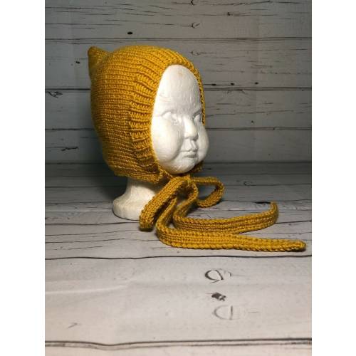 Hand knitted baby/toddler girls bonnet, Various sizes, Four colours