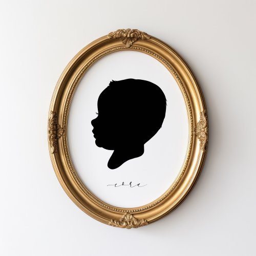 Digital Silhouette Art, Keepsake, Baby & Child, Side Profile Portrait, Digital Files Only