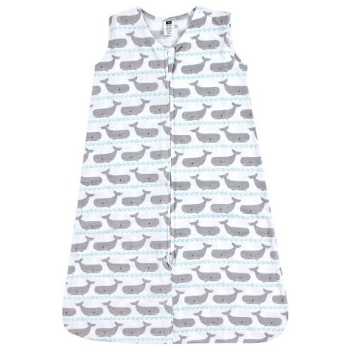 Hudson Baby Infant Boys Cotton Sleeveless Wearable Sleeping Bag, Sack, Blanket, Whales 0-6 MO