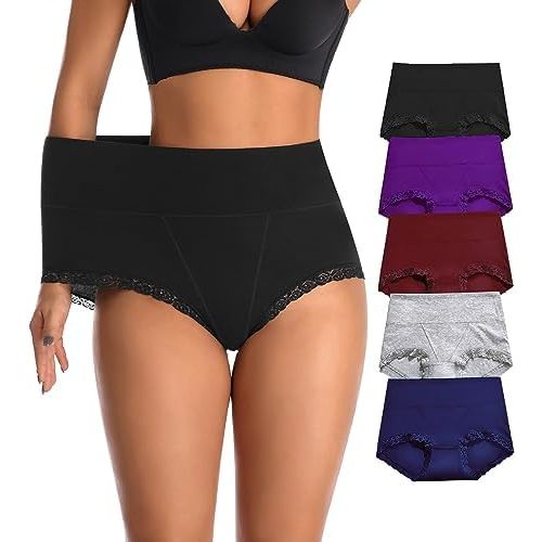 High Waisted Womens Cotton Underwear Tummy Control Comfortable Postpartum Panties Briefs