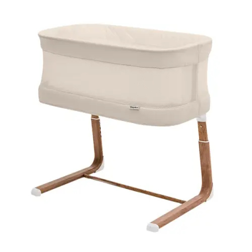 BabyRest Swan Smart Electric Bassinet - Beige/Walnut Colour