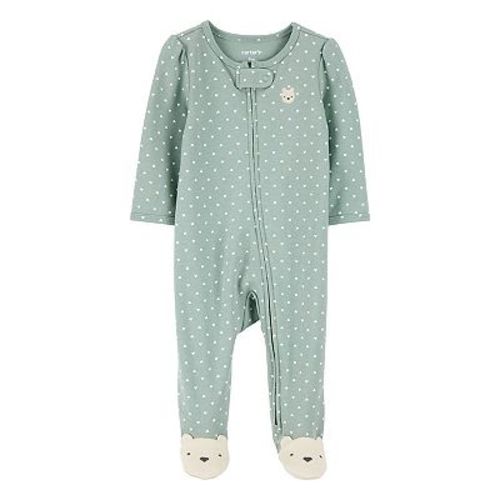 Baby Girl Carter's Bear Polka Dot 2-Way Zip Sleep & Play Pajamas