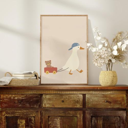 Silly Goose Print, Silly Goose Wall Art Print, Boy Nursery Decor, Toddler Boy Art, Farm Animal, Playroom for Kids, Cottage Core Decor