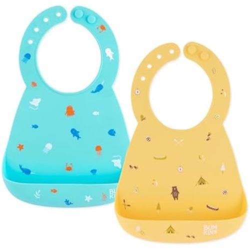 Bumkins First Feeding Set - Bowl, Lid, Spoon & Silicone Pocket Bib