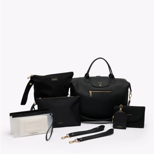 Milana Ultimate Bundle | Black Designer Baby Bag - Vegan Leather – Neuwborne the label