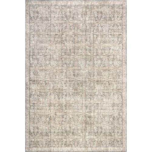 Nuloom Hillstone Collection Cally Traditional Vintage Medallion Area Rug, 5' x 8', Grey