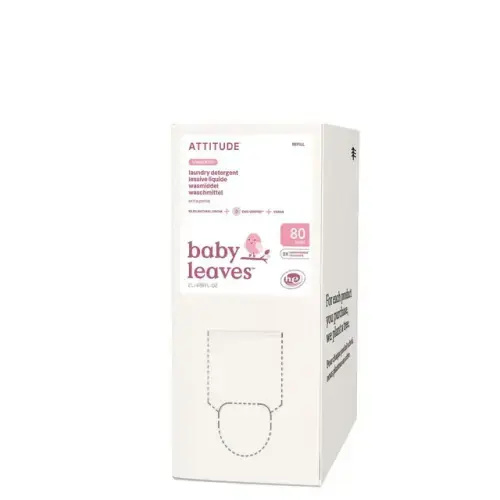 ATTITUDE baby leaves, Laundry Detergent, Refill, Unscented, 80 loads
