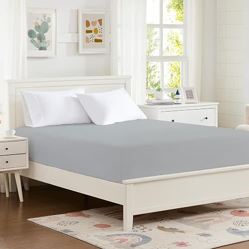 Hotella 100% Microfiber Twin Size Fitted Sheet Only, Ultra Soft Hotel Quality 14" Deep Pocket, Twin XL Bed Sheet Matress Protector for Dormitory, Machine Washable and Non-Fade, 39x75 inches,Light Gray