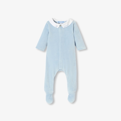 Baby boy velvet pajamas - Blue | Jacadi Paris