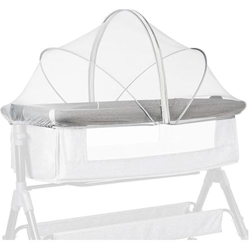 PandaEar Bassinet Mosquito Net Cover, Universal Breathable Mesh Canopy with 2-Way Zipper & High-Elasticity Support, Infant Crib Tent Fits Most Mini Cribs, Bedside Sleepers & Playpens