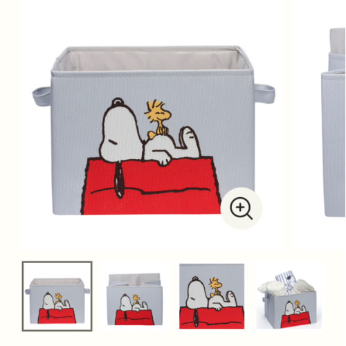 Snoopy Foldable/Collapsible Storage Bin/Basket Organizer w/ Handles – Lambs & Ivy
