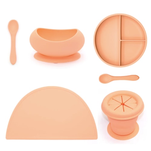 OB Designs - Silicone Tableware Set: Peach