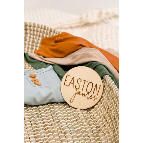 Personalized Wood Announcement for Newborn Photos | Caden Lane