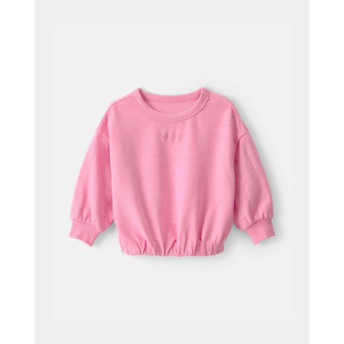 Baby Girl Strawberry French Terry Pullover Sweatshirt - Pink | Carter's