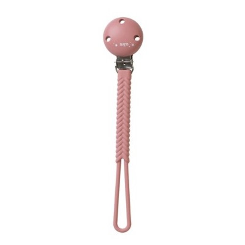 SARO Braided Silicone Pacifier Holder - Blossom: BPA-Free Baby Pacifier Clip & Teether Chain