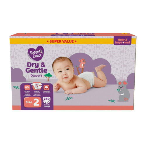 Parent's Choice Dry & Gentle Diapers Size 2, 240 Count (Select for More Options) HSA/FSA Eligible - Walmart.com