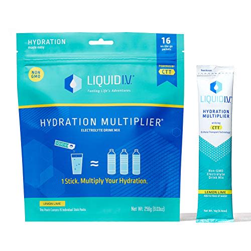 Liquid I.V. Hydration Multiplier, Electrolyte Powder, Easy Open Packets, Supplement Drink Mix (16 Count)