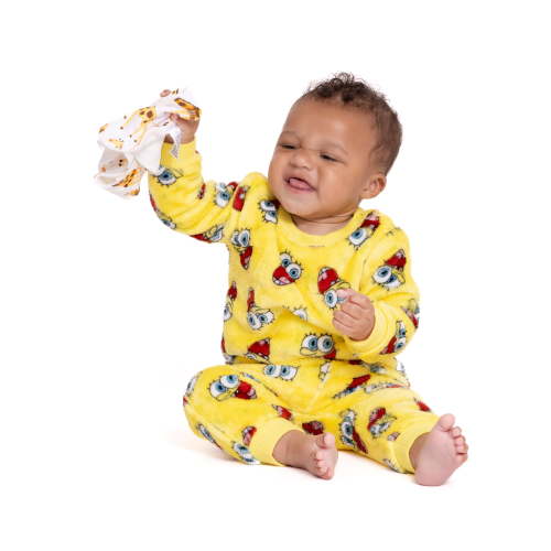 SpongeBob Baby All-Over Print Plush Pajama Set, 2-Piece, Sizes 0/3 Months-24 Months