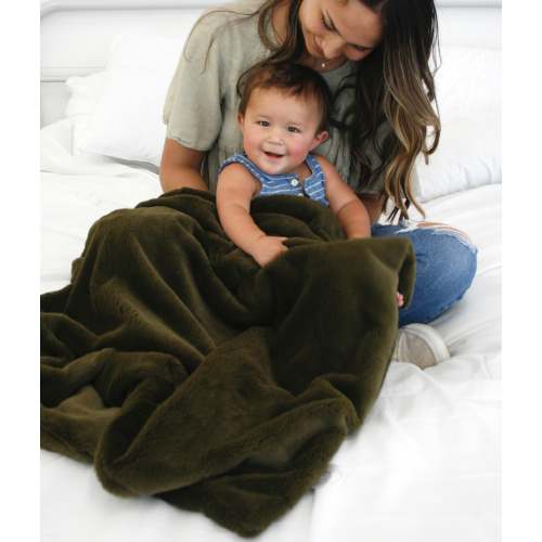 Baby Minky Blanket - Olive Green – Lux Designer Blankets