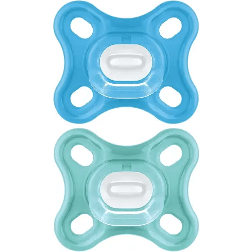 MAM Comfort Baby Pacifier, 100% Lightweight Silicone, Sterilizer Case, 0-3 Months (Pack of 2)