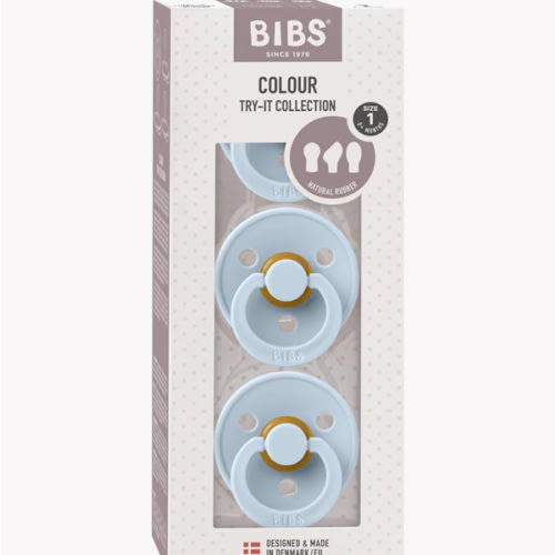 BIBS New Baby Try-It Collection - Baby Blue 3 Pack of Pacifiers – Bibsworld store US