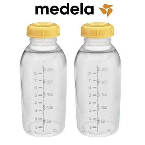 Medela Breastmilk Collection Storage Feeding Bottle Set with Lids (2 Bottles ...