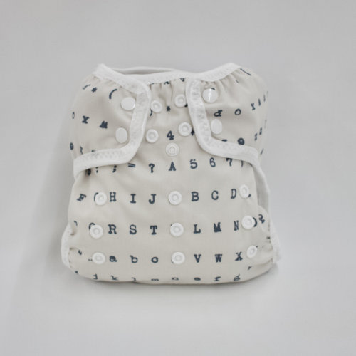 One Size Typewriter cloth diaper
