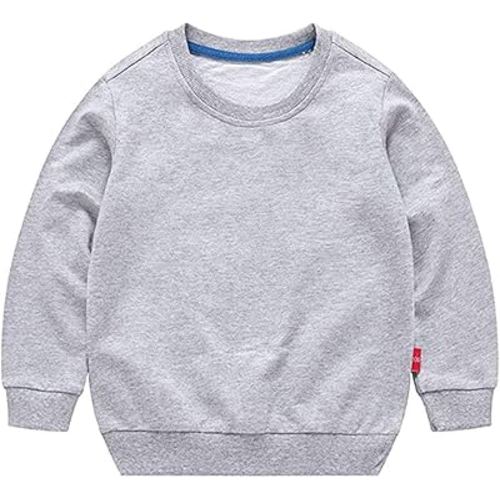 HAXICO Unisex Kids Solid Cotton Thin Pullover Sweatshirt T-Shirt Toddler Baby Crewneck Long Sleeve Tshirts Tops Blouse