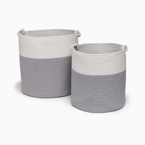 Sprucely Large & Medium Rope Basket Set - Grey, Large/Medium