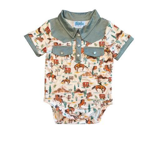 Baby Shea Baby Riding West Onesie