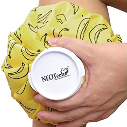 NeoTech Care Ice Bag, Screw Top Fillable, Reusable (Bananas Design, 8 inch)