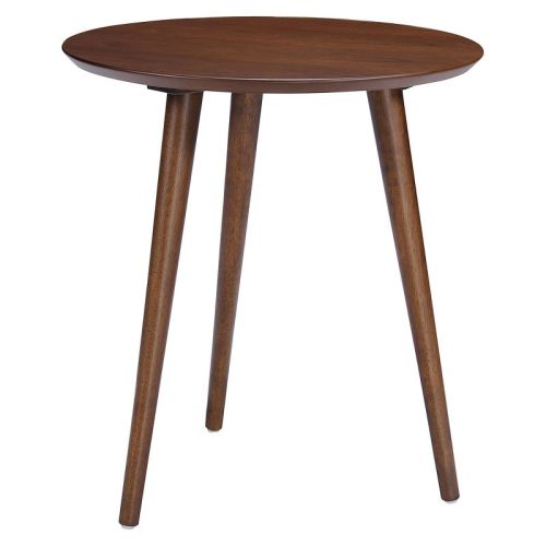 Evie End Table - Wood - Walnut - Christopher Knight Home: Rubberwood, Scandinavian Style, Round Shape