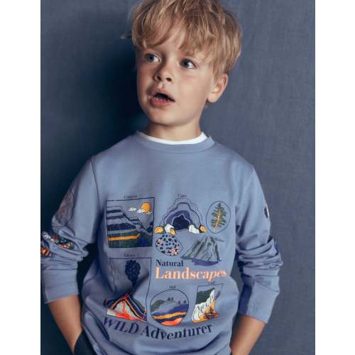 Long Sleeve Glow T - shirt - French Blue, Landscapes | Boden USA