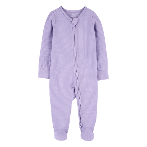 Baby Girl Solid 2-Way Zip PurelySoft Sleep & Play Pajamas - Purple - Carter's | Carter's