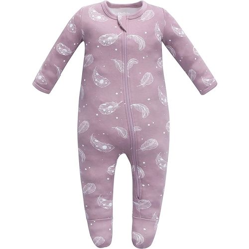 Owlivia Organic Cotton Baby Pajamas, Boys Girls Zip Front Sleep 'N Play Pjs, Footed Sleeper, Long Sleeve