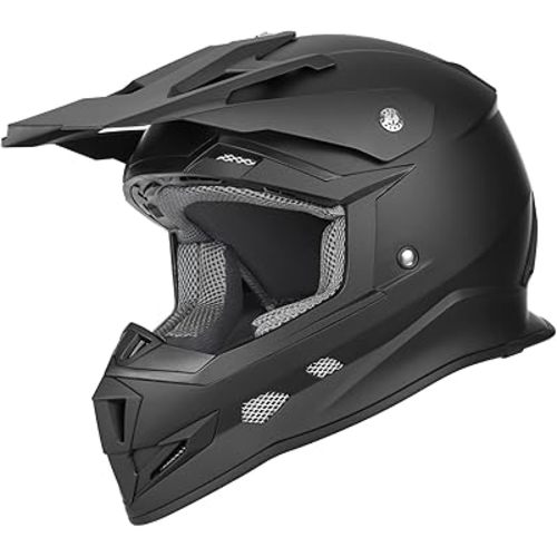 GLX GX23 Dirt Bike/Motocross Helmet - Matte Black, Large - DOT Approved