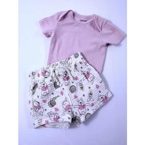 Disney Baby 0-3M/3M Winnie-the-Pooh & Piglet 2-Piece Bodysuit & Muslin Shorts