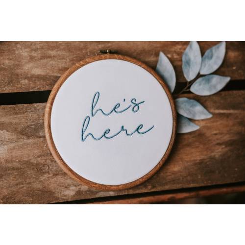 Newborn Hospital Sign She’s Here Sign He’s Here Baby Sign Twin Hosptial Photography Sign Hospital Newborn Embroidery Sign Baby Announcement