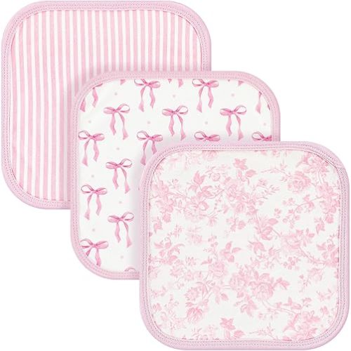 Pink Bow Baby Washcloths