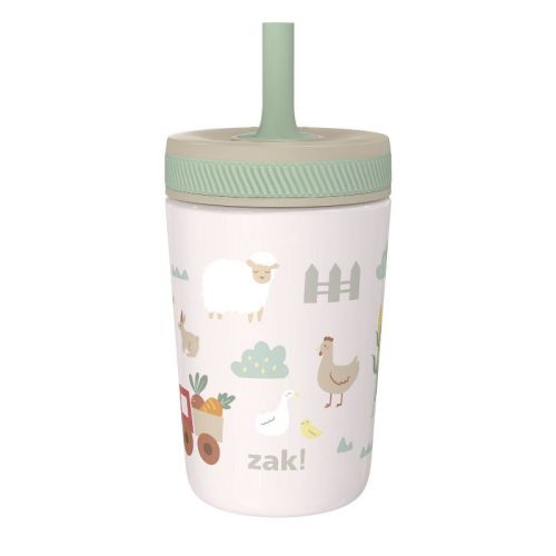 Zak Designs 12oz Sunny Acres Stainless Steel Vacuum Kelso Tumber Off-White