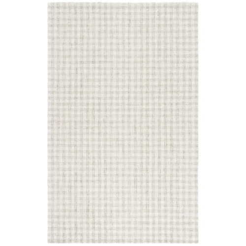 Gracie Oaks Giovoni Ebony Hand Tufted Wool/Cotton Plaid Rug in Sage/Ivory & Reviews | Wayfair