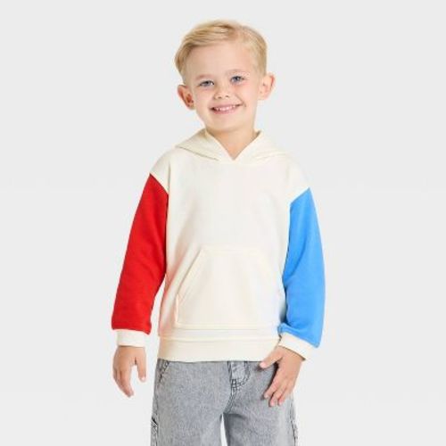 Toddler Boys' Americana Colorblock Hoodie - Cat & Jack™ Cream 3T