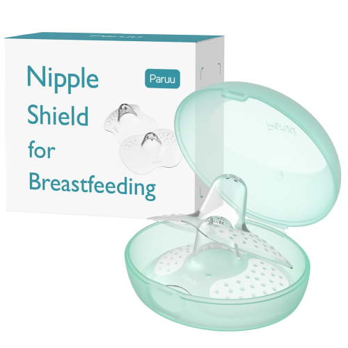 Paruu Contact Nipple Shields, Butterfly Silicone Breastfeeding Nipple Shields, Include Carry Case (17mm) HSA/FSA Eligible