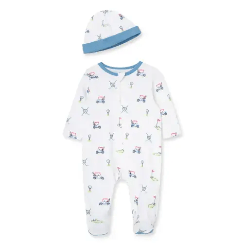 Golf Club 2-Way-Zip Footie with Hat - 6M