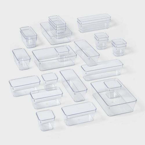 25pc Drawer Flatware Organizer - Brightroom™: Clear In-Drawer Storage, PETG Material, Contemporary Style, Hand Wash