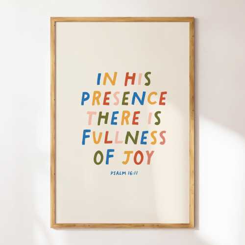 Psalm 16:11, Minimalist Christian Wall Art, Digital Print Handwritten Font God Art Trendy Bible Art Digital Download Dorm Room Essentials