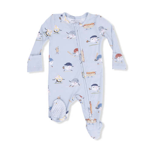 2-Way Zip Footie, Baseballs Playing Baseball