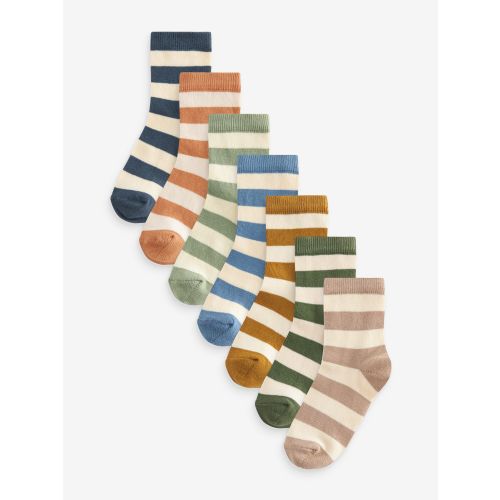 Wide Stripe Cotton Rich Socks 7 Pack