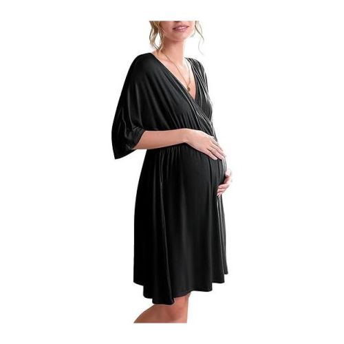 Ekouaer 3 in 1 Labor/Delivery/Hospital Gown Maternity Dress Nursing Nightgown Sleepwear for Breastfeeding