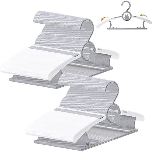 100 Pack Baby Hangers, Non-Slip Kids Hangers, 11"-14" Adjustable Infant Hanger, Space Saving Plastic Hanger for Girl Boy Toddler Kids Child (Grey)